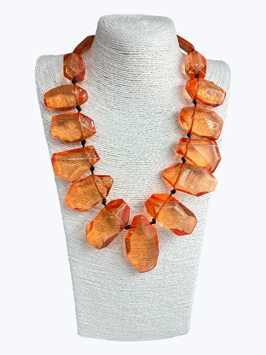 Burnt Orange Stones Necklace